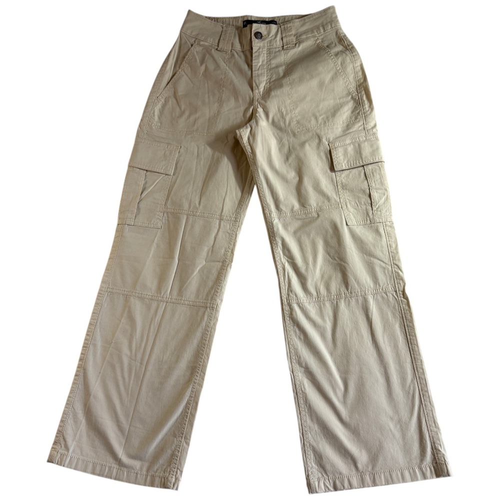 Vintage Hollister Cargo Baggy Pants Women 24x28 (27x28.5) Beige High Rise Grunge
